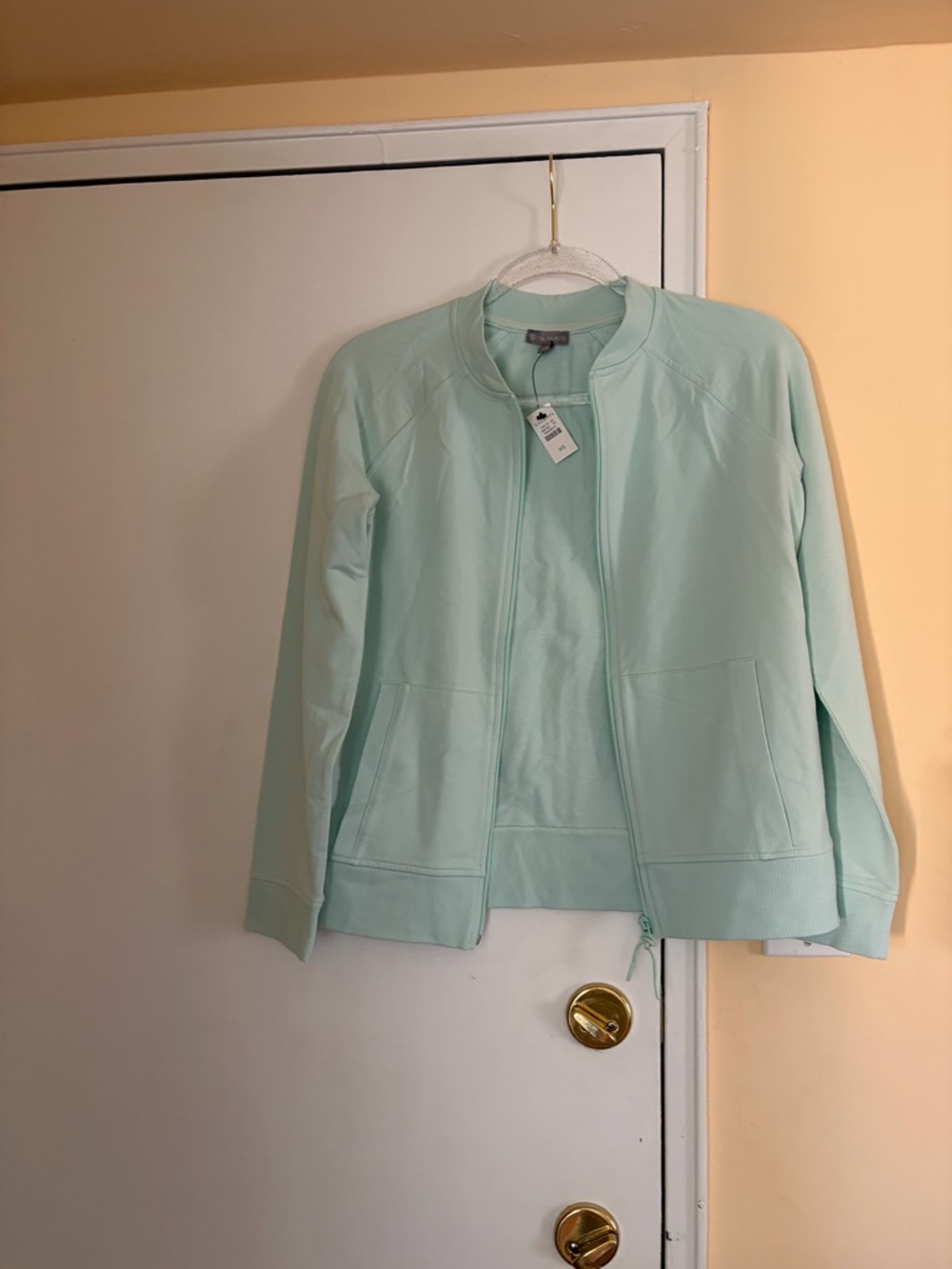 Talbots Mint Green Zip-Front Sweatshirt Jacket
